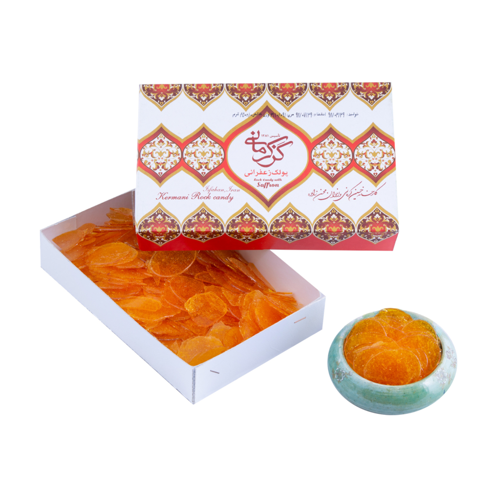 پولکی زعفرانی گز کرمانی